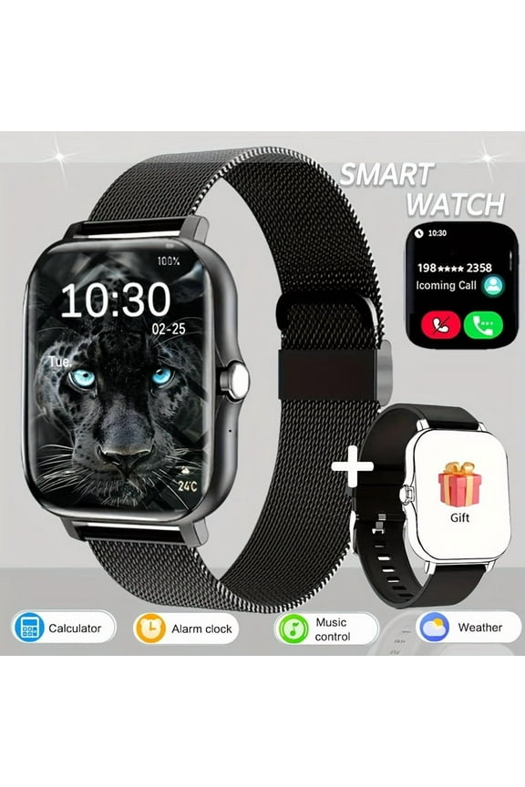 [Smart Watch] 1.83-inch Full Touch Smart Screen Watch | Caller ID, USB Rechargeable, Outdoor Fitness Tracker, Step Exercise Record, Multiple APP Message Reminders - Compatible With iPhone And Android