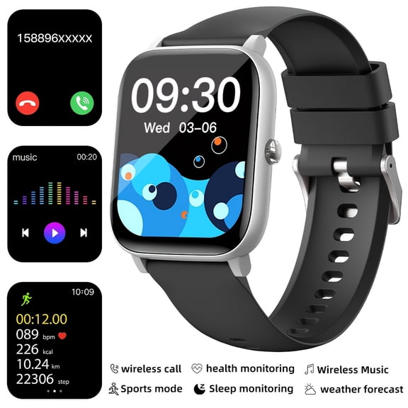 Smart Watch 1.85" for Men Women, Fitness Tracker with Call Function, Calorie Counter, Pedometer, Multi-Sport Modes, Call Alert/Reject, Compatible with iPhone Android, Christmas Gift