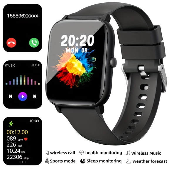 Smart Watch 1.85" for Men Women, Fitness Tracker with Call Function, Calorie Counter, Pedometer, Multi-Sport Modes, Call Alert/Reject, Compatible with iPhone Android, Christmas Gift