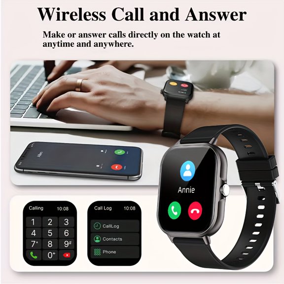 Smart Watch 1.9" HD Display for iOS Android Phones, Wireless Calling, Message, Camera Control, Music Player, Fitness Tracker for Men Women