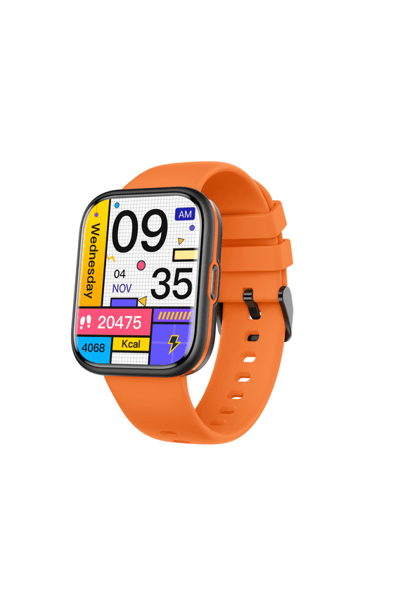 Smart Watch 1.96 Inch Full Touch Screen SmartWatch for Android and iOS Phones Compatible Fitness Watch-Orange