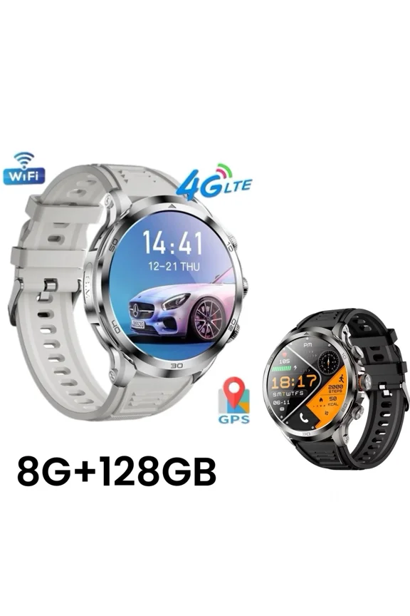 Smart Watch 128 GB 1.95” TOUCH SCREEN 4G Android 8.1 HD Rotating Camera, GPS, 1 990mAh App, USA
