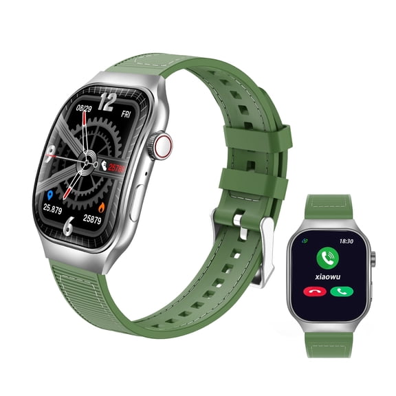 Smart Watch 2.01" HD Touchscreen Bluetooth Calling,fitness watch110+ Sports Modes,IP68 Compatible with iOS 9.0 and Android 5.0 and above versions-green