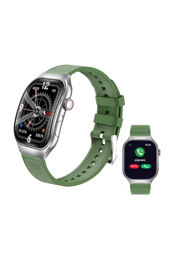 Smart Watch 2.01" HD Touchscreen Bluetooth Calling,fitness watch110+ Sports Modes,IP68 Compatible with iOS 9.0 and Android 5.0 and above versions-green