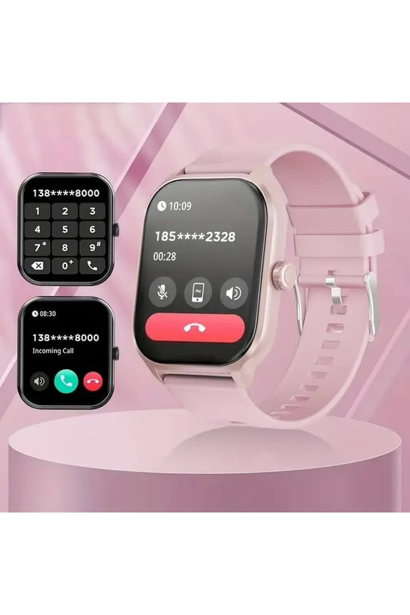 Smart Watch, 2.01'' Men Women Smartwatch for Android/iPhone, 120+ Sports Modes Fitness Tracker with Answer Make Calls/Message Reminder, IP68 Waterproof (Pink)