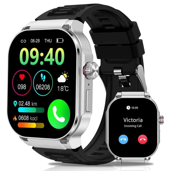 Smart Watch with 2.1" AMOLED Touch Screen, 410×502 Resolution, Dual-Mode Single Chip, 123 Sports Modes, Sleep Tracking, Activity Tracker, Message Notifications, Custom Watch Faces