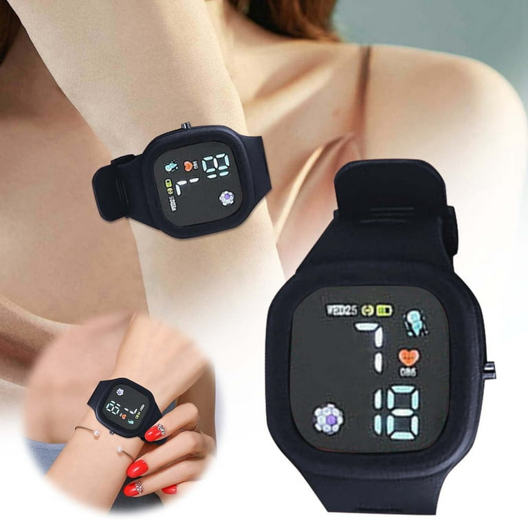 Smart Watch 2024 Stylish Silicone Strap Electronic Watch For Students Fashion Minimalist Design Smart Watch Petite with Wristband Smart Watch Date Display Sports Watch Date Display Smart Watch Walmart...