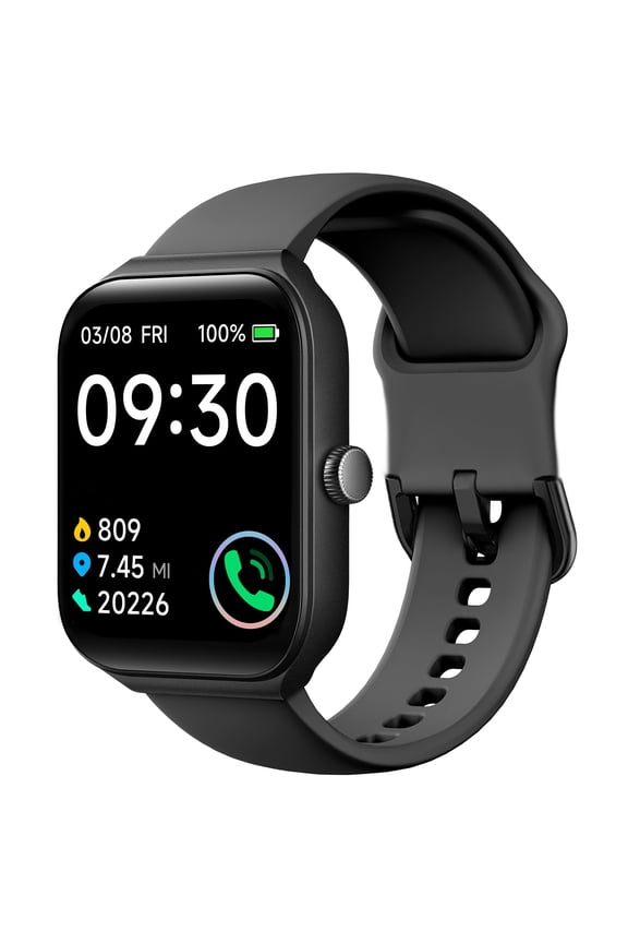 Smart Watch 83" Screen Wireless Call Fitness Tracker Activity Monitor Step Counter Message Notifications Sports Modes USB Charging for iPhone Android Gift Black Pink