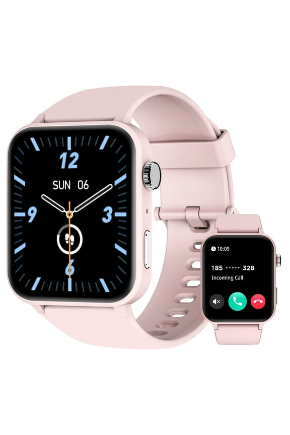 Smart Watch fits for Android and Apple iPhone, Blackview R50 IP68 Waterproof Smartwatch for Women Men , Smart Watch with Bluetooth Call(Answer/Make Calls), Pink