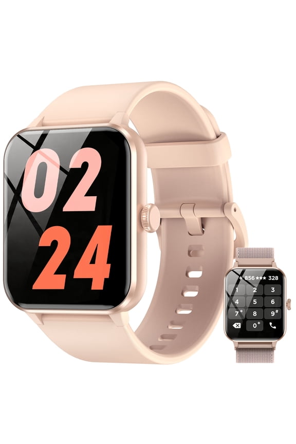 Smart Watch fits for Android and Apple iPhone, Blackview R50 IP68 Waterproof Smartwatch for Women Men , Smart Watch with Bluetooth Call(Answer/Make Calls), Pink