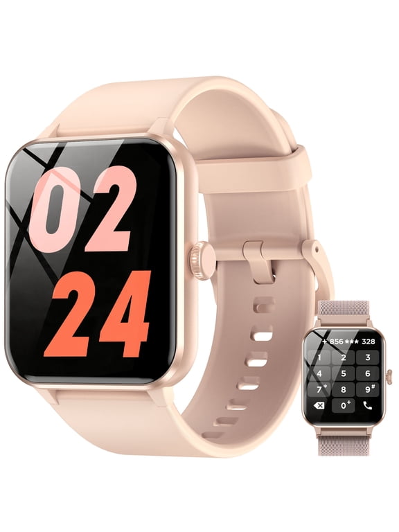 Smart Watch fits for Android and Apple iPhone, Blackview R50 IP68 Waterproof Smartwatch for Women Men , Smart Watch with Bluetooth Call(Answer/Make Calls), Pink