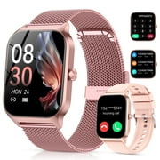 Smart Watch Fits for Android and IPhone, 1.85 inch Fitness Tracker, Men Women's Smartwatch with Answer/Make Calls/120+ Sports Modes/Message Reminder, IP68 Waterproof, for Gift Rose