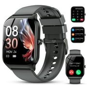 TIKLAND Smart Watch for Android and IPhone, 1.85 inch Fitness Tracker, Men Women's Smartwatch with Answer/Make Calls/112+ Sports Modes/Message Reminder, IP68 Waterproof, for Gift Black