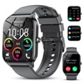 thumbnail image 1 of Smart Watch Fits for Android and IPhone, 1.85 inch Fitness Tracker, Men Women's Smartwatch with Answer/Make Calls/112+ Sports Modes/Message Reminder, IP68 Waterproof, for Gift Black, 1 of 11