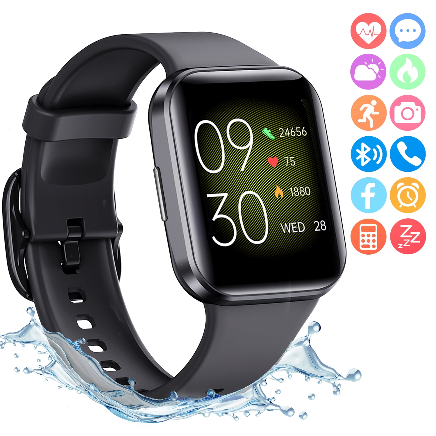 Smart Watch for Android and iOS, Ifanze 1.69'' HD Touch Screen Fitness  Tracker Smartwatch for Men Women, IP68 Activity Tracker with 25 Sports  Modes