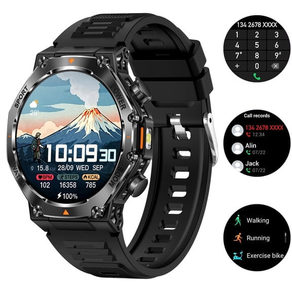 Smartwatch  100+ Sports Modes Fitness Tracker  Bluetooth Calls/Message Reminder, IP67 Waterproof Android and iPhone