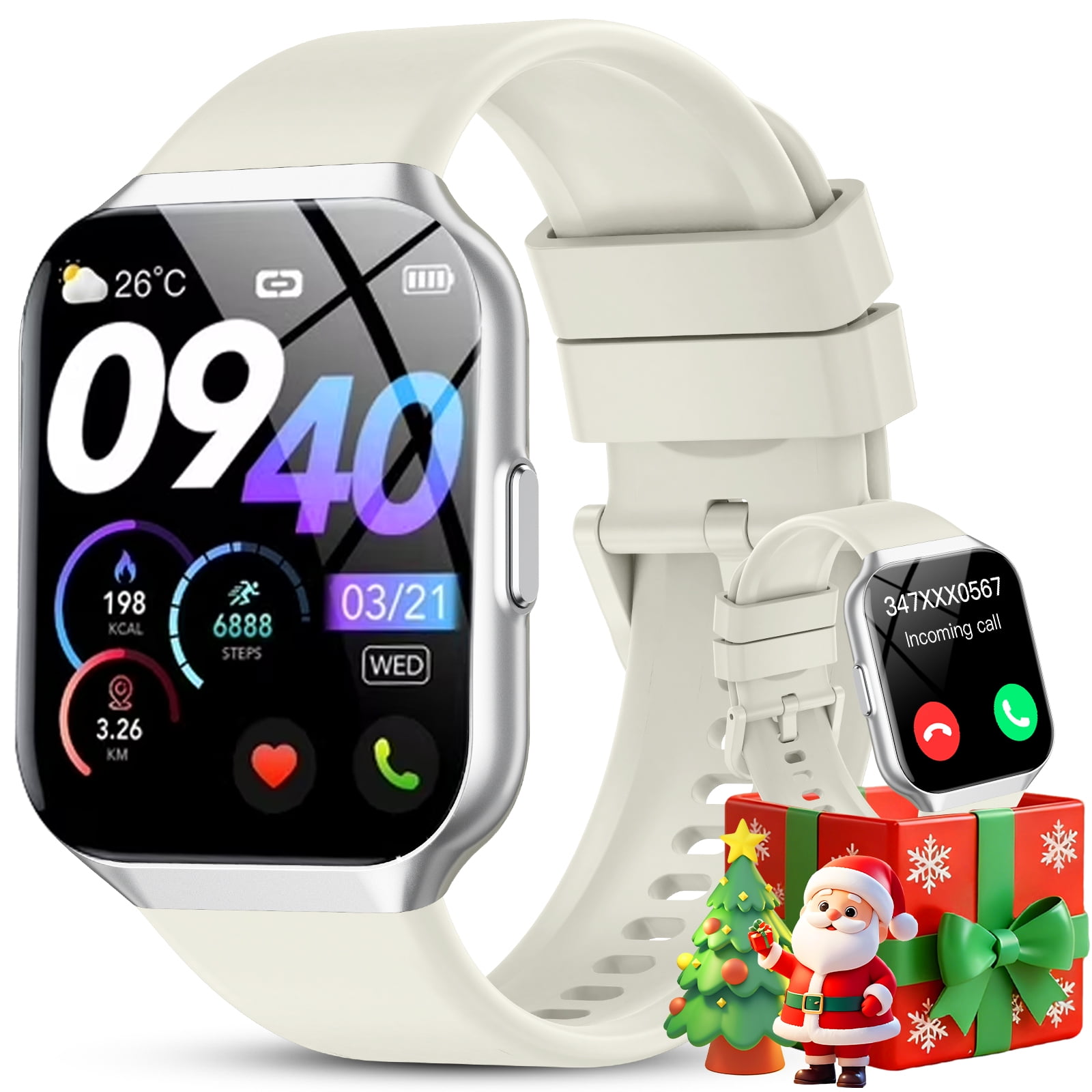 Smart Watch Fits Android IPhone 1 91 inch Fitness Tracker Women s Smartwatch Answer Make Calls 115 Sports Modes Message Reminder IP68 Waterproof Gift