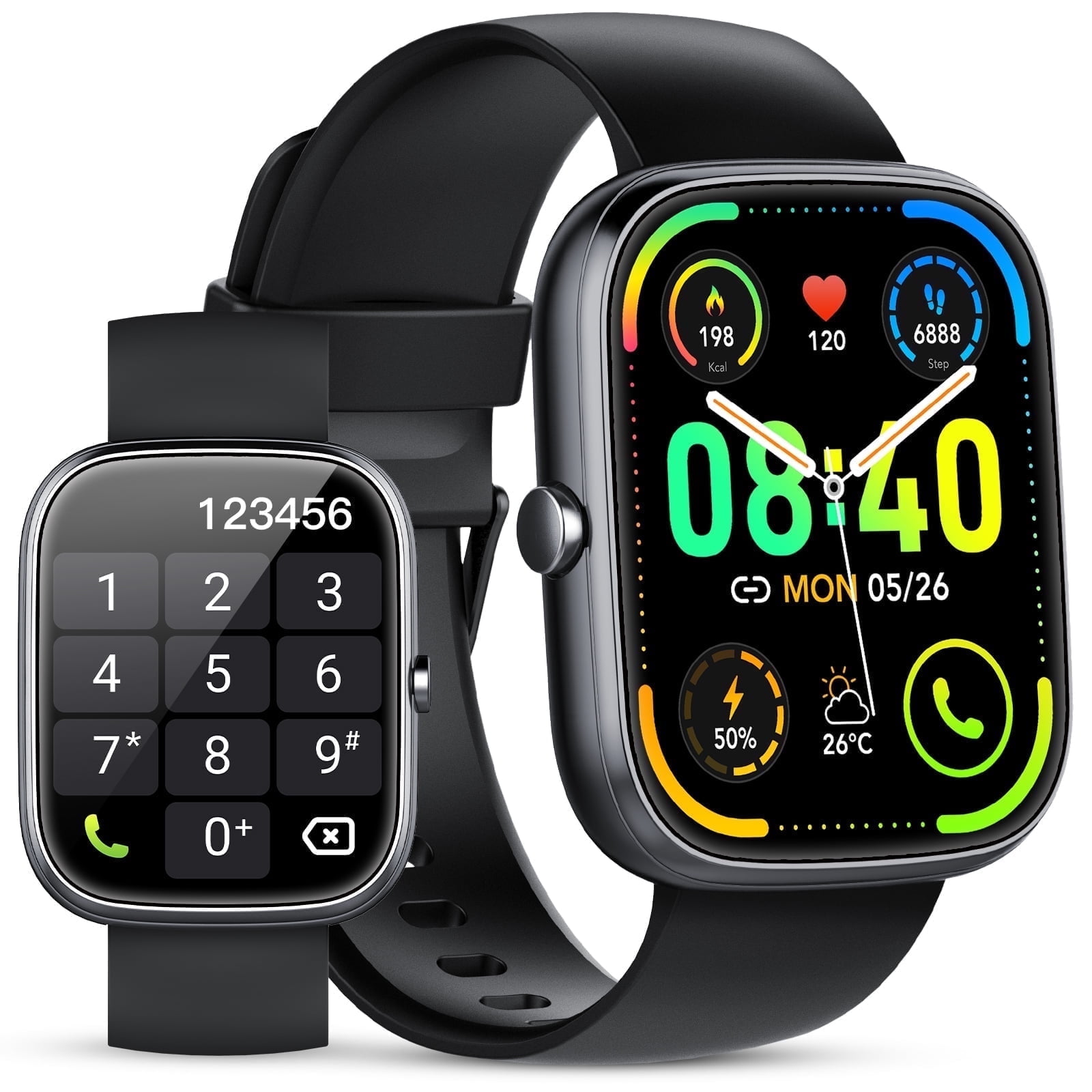 Smart Watch Fits for Android and iPhone 1.91" HD Screen Smartwatch for Men Women(Answer/Make Call), Smart Watches with 120 Sports Modes, IP68 Waterproof Activity Trackers for Android Ios for Gift