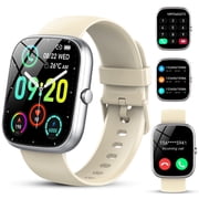 Smart Watch Fits for Android and iPhone, IP68 Waterproof Smartwatch for Women Men 100+ Sports Modes 1.91-inch Fitness Tracker, Smart Watch with Bluetooth CallAnswer/Make Calls, for Gift White