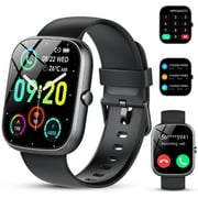Smart Watch Fits for Android and iPhone, IP68 Waterproof Smartwatch for Women Men 100+ Sports Modes 1.91-inch Fitness Tracker, Smart Watch with Bluetooth CallAnswer/Make Calls, for Gift Black