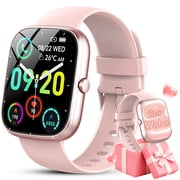 Smart Watch Fits for Android and iPhone, IP68 Waterproof Smartwatch for Women Men 100+ Sports Modes 1.91-inch Fitness Tracker, Smart Watch with Bluetooth CallAnswer/Make Calls, for Gift Pink