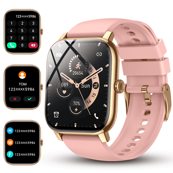 Smart Watch for Android and iPhone, IP68 Waterproof Smartwatch for Women Men 120+ Sports Modes 1.85-inch Fitness Tracker, Smart Watch with Bluetooth Call(Answer/Make Calls), for Gift Pink