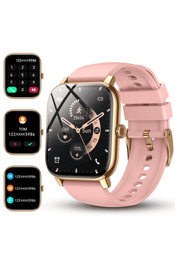 Smart Watch for Android and iPhone, IP68 Waterproof Smartwatch for Women Men 120+ Sports Modes 1.85-inch Fitness Tracker, Smart Watch with Bluetooth Call(Answer/Make Calls), for Gift Pink