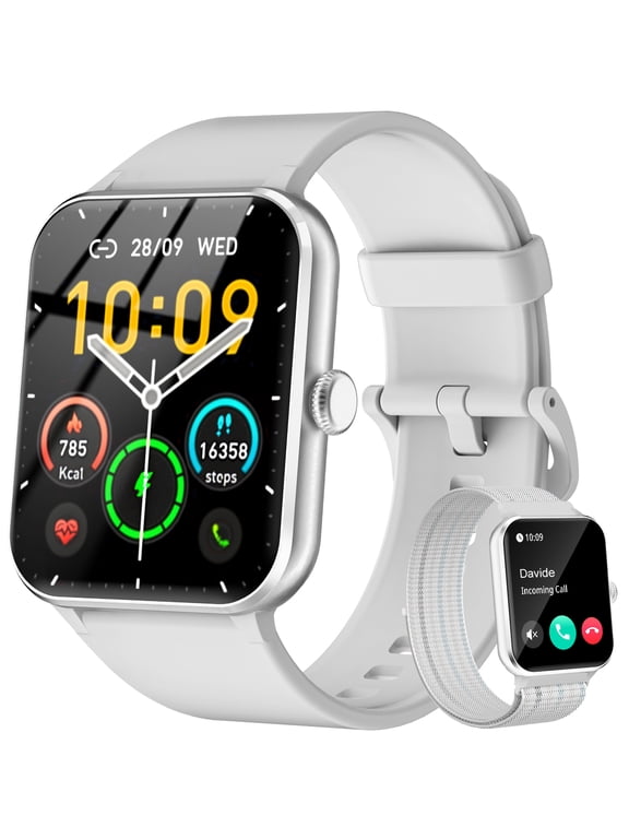 Smart Watch for Android and iPhone, 1.85" Smartwatch for Women Men with Bluetooth Calling, Message Notifications, AI Voice Assistant, 100+ Sports Modes, Fitness Tracker