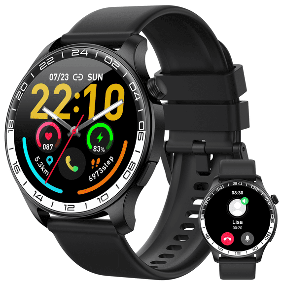 Smart Watch(Answer/Make Call/Message Reminder) for Men Women, 1.43" Fitness Activity Tracker with 110+ Sport Modes, Step Tracker, Pedometer, IP68 Waterproof Smartwatch for Android and iPhone