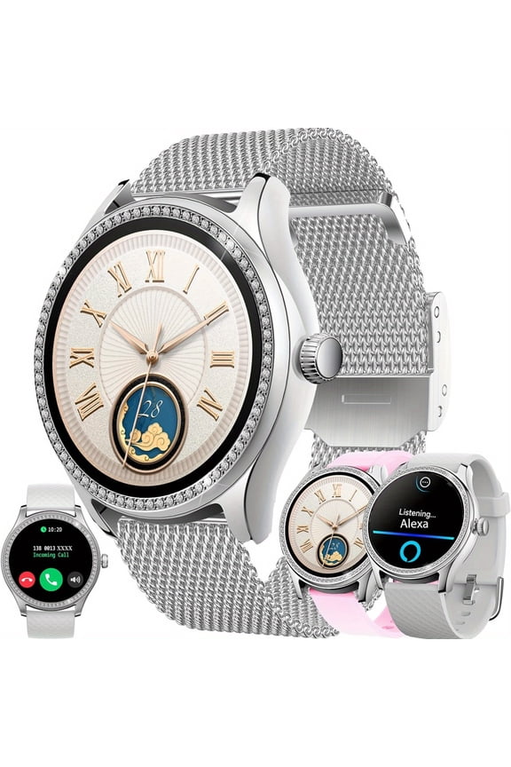 Smart Watch (Answer/Make Calls) for Women with Alexa Built-in, Smartwatch for Android iPhone, 1.38" Activity Tracker with Sleep Monitor, 100+ Sports Fitness Tracker