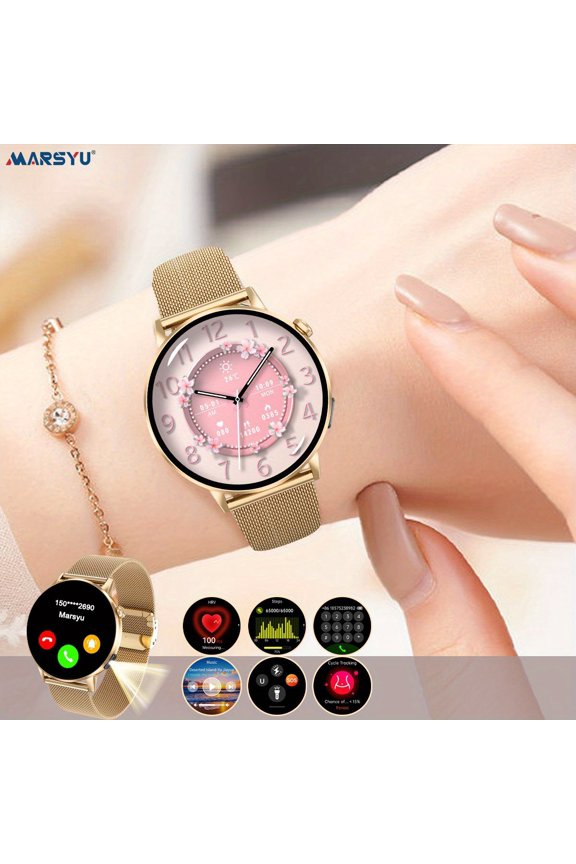 Smart Watch: BT 6.0 Calling, 220mAh Battery, Multi-Sport Modes, Music Control, Message Push, Flashlight, Fitness Tracker (iOS/Android Compatible, Men & Women, Holiday Gifts)