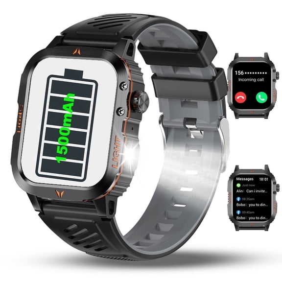 Smart Watch Bluetooth (Answer/Make Call) IP68 Waterproof 1500mAh 30 days standby Fitness Tracker LED Flashlight Sport Watch