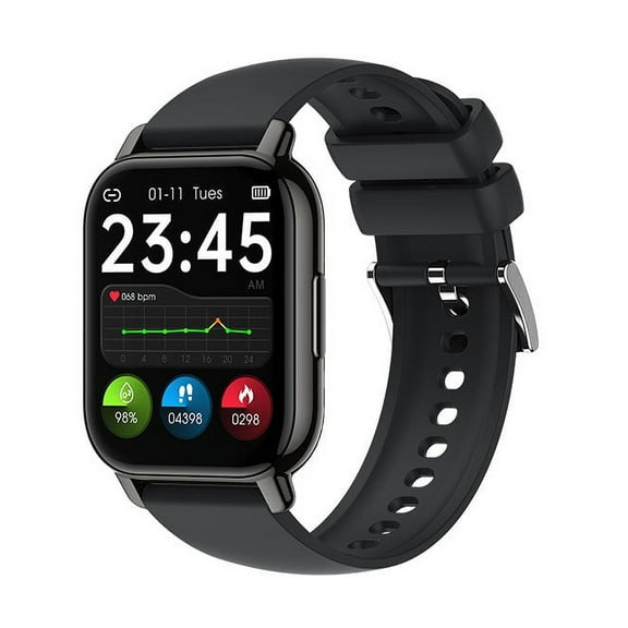 Smart Watch Call Receive/Dial 1.85" HD Screen Smartwatch for Fitness Tracker with Heart Rate （P66/Black）