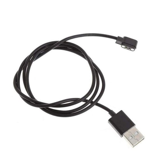 Smart Watch Charger Cable, 2 Pin Magnetic Charging Cable 3.3FT, Universal Contact Pin Spacing 2.84mm, Replacement Charger Cord for Compatible Smartwatches, Black 80cm