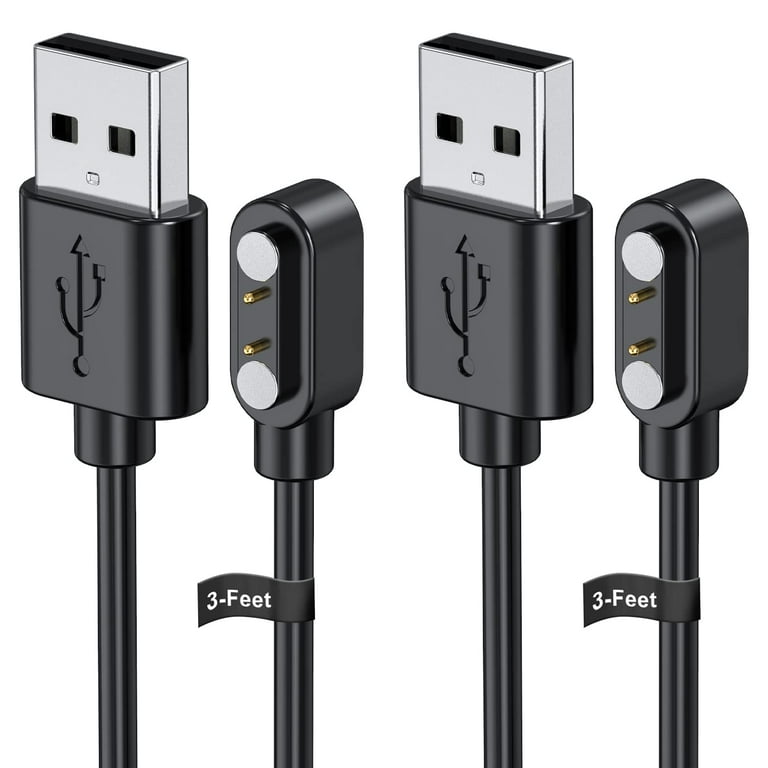 Smart Watch Charger for YAMAY VeryFitPro 2 Pack 3.3 Feet Replacement Magnetic Watch USB Charging Cable Cord for SW021 SW023 Letsfit ID205L ID205U