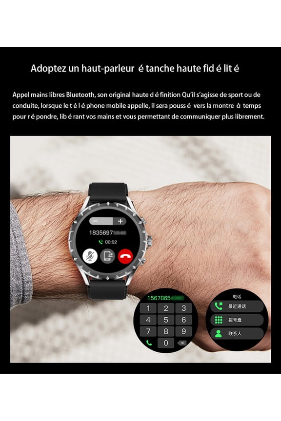 Smart Watch, Chronus Bluetooth Call Music, 1.45 Inch Large Screen, Black