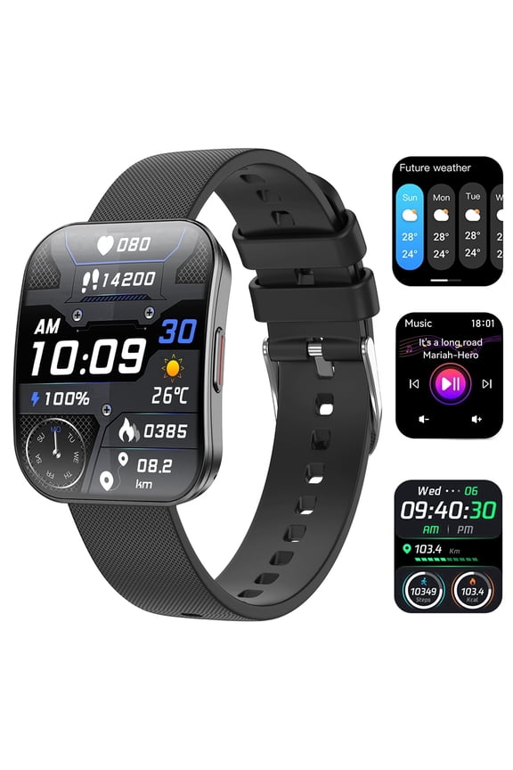 Smart Watch AMOLED Bluetooth Call(Answer/Make)150+ Sports Modes IP68 Waterproof Tracker Fitness SmartWatches Women Men for Android Ios