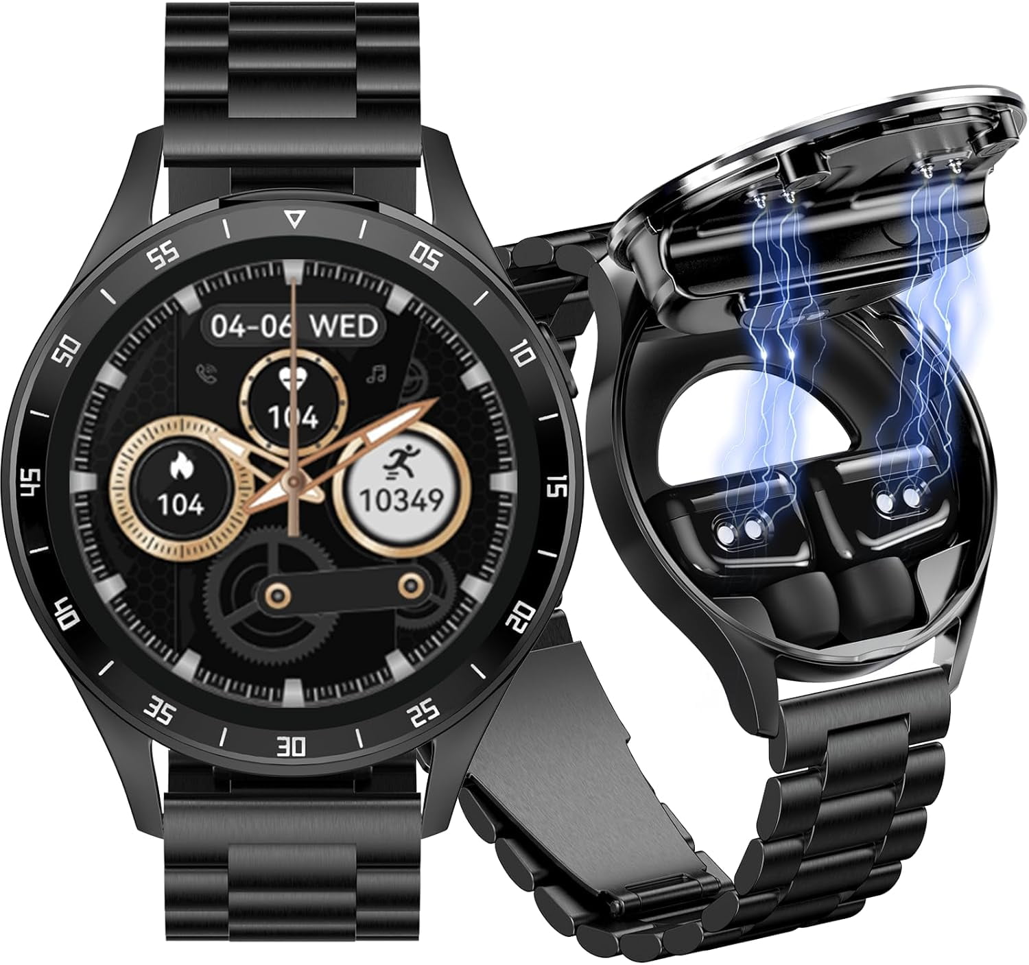 Smart Watch with Earbuds, Smartwatch for Men Answer/Make Call, 1.39" HD