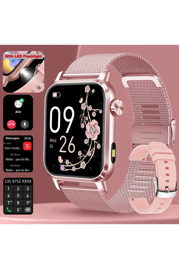 This Smart Watch Features LED Flashlight, 1.85-Inch 3D Dynamic Display, Wireless Calling, Message Notifications, 100+ Sports Modes, iOS & Android Compatible