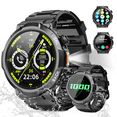thumbnail image 1 of Smart Watches for Men (Answer/Make Call), 1.53" HD Military Smartwatch, 50+ Days Extra-Long Battery Life Fitness Tracker, Flashlight/110+Sports/Sleep Monitor/IP68 Waterproof Android iOS, 1 of 8