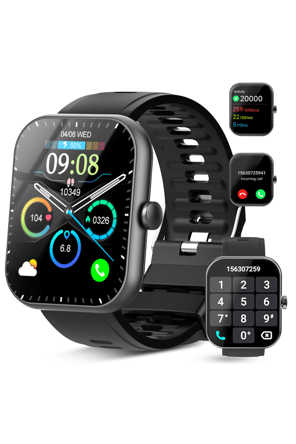 Smart Watch(Answer/Make Call), 1.96" HD Smartwatch for Men Women with 30 Days Standby, Fitness Tracker with /110+Sports Modes/IP68 Waterproof/Sleep/Pedometer, Perfect Gift