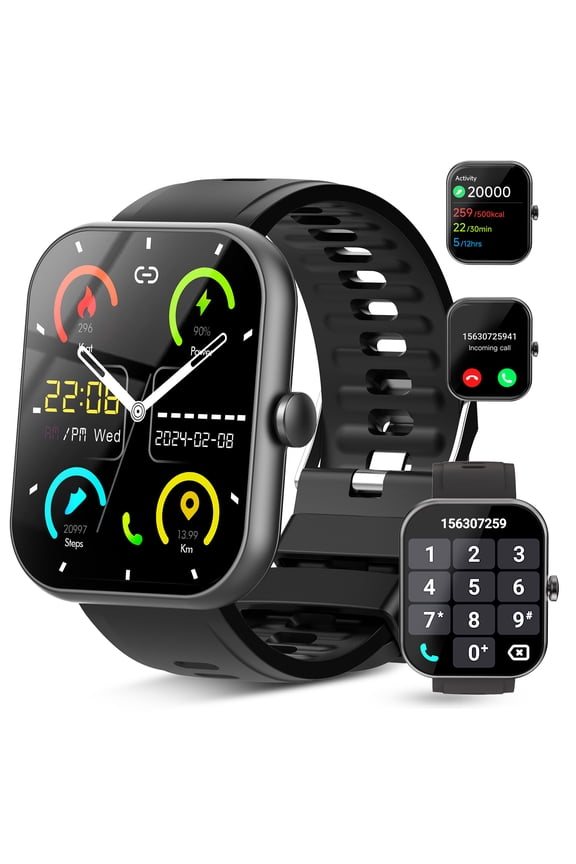 Smart Watch(Answer/Make Call), 1.96" HD Smartwatch for Men Women with 30 Days Standby, Fitness Tracker with /110+Sports Modes/IP68 Waterproof/Sleep/Pedometer, Perfect Gift