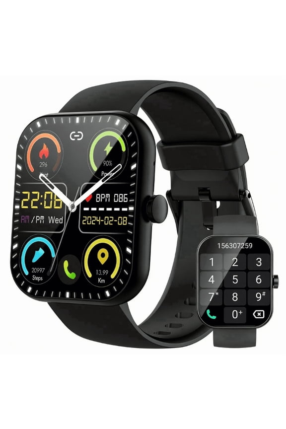Smart Watch for Men Women Fitness,1.96" HD Touch Screen Fitness Tracker with Bluetooth Call Answer/Dial,Fitness Watch with 100+ Sports Modes,Pedometer,Calorie Counter,IP68 Waterproof Smartwatch Compa