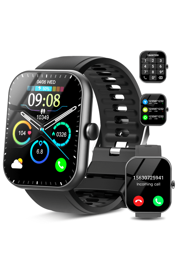 Smart Watch(Answer/Make Call), 1.96" HD Smartwatch for Men Women with 30 Days Standby, Fitness Tracker with /110+Sports Modes/IP68 Waterproof/Sleep/Pedometer, Perfect Gift