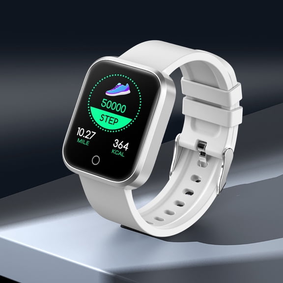 Smart Watch, Fitness Tracker with Heart Rate Monitor, 1.3 Inch Screen Smart Bracelet Pedometer Weather Display Sleep Monitor for Women Men, Silver
