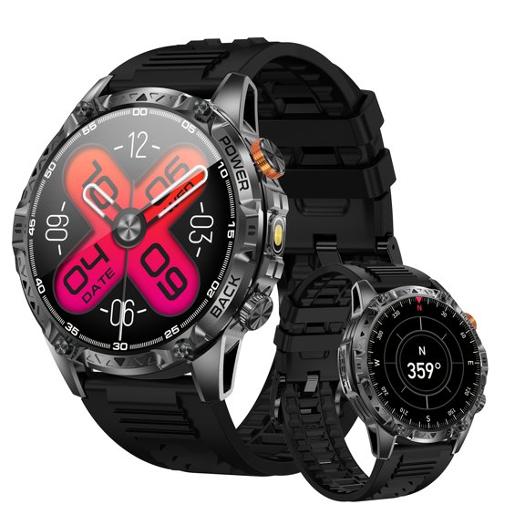 Smart Watch, Fitness Watch for Men-1000mAh Large Battery, Flashlight&Compass, Sleep Monitor,Pedometer,Distance,Calorie & Sports Tracking - IP68 Activity Fitness Tracker Compatible with iPhone Android