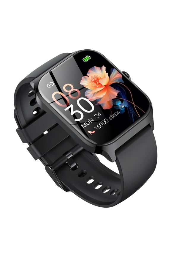 Smart Watch Fits for Android and IPhone, 1.85 inch Fitness Tracker, Men Women's Smartwatch with Answer/Make Calls/120+ Sports Modes/Message Reminder, IP68 Waterproof Ebony Black