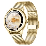 Cillso Smart Watch for Women, Elegant Round Smartwatch with 1.19" AMOLED Display, Bluetooth Calling, Stainless Steel Mesh Band, Sleep & Cycle Tracking, 100+ Sports Modes, Android iPhone, perfect gift