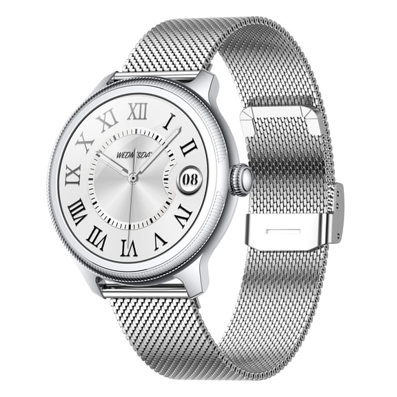 Cillso Smart Watch for Women, Elegant Round Smartwatch with 1.19" Display, Bluetooth Calling Fitness Tracker with Sleep Tracking, Cycle Tracking, 100+ Sports Modes for Android iOS (Silver)