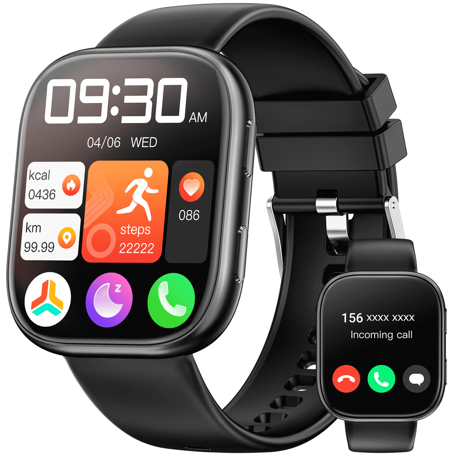 Smart Watch Fits for Android & iPhone, 1.85 inch Fitness Tracker, Men ...